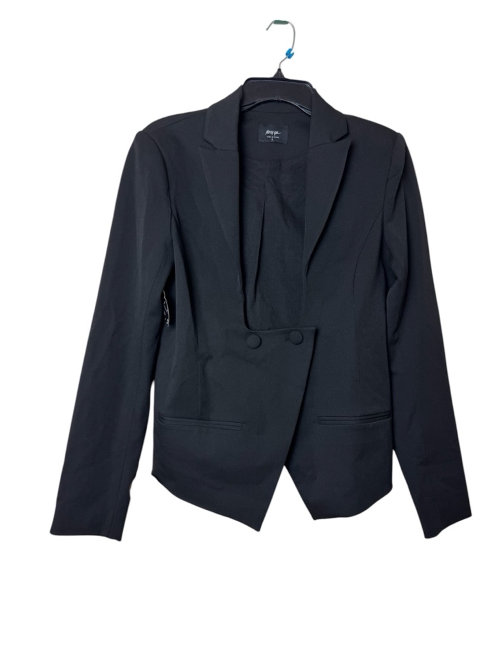 Nasty Gal Black Women's Square Front Blazer Jacket NWT Size L